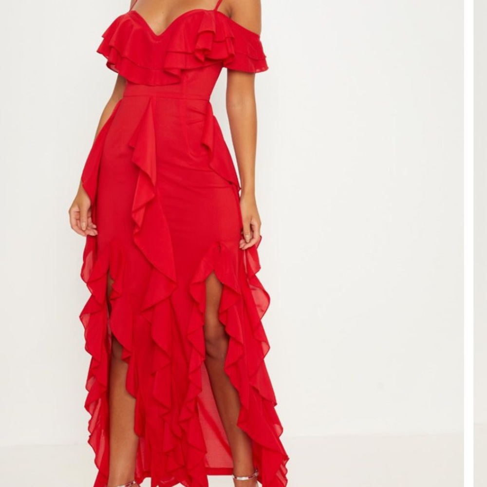 Red Cold Shoulder Salsa dress